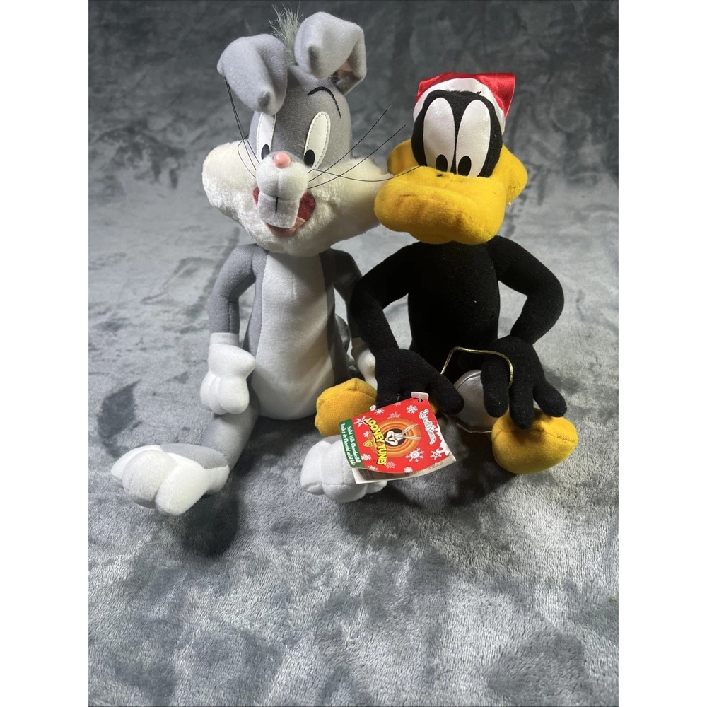 Vintage Looney Tunes Daffy Duck Bugs Bunny Plush Stuffed Animal‎ 90s NEW 2 Set